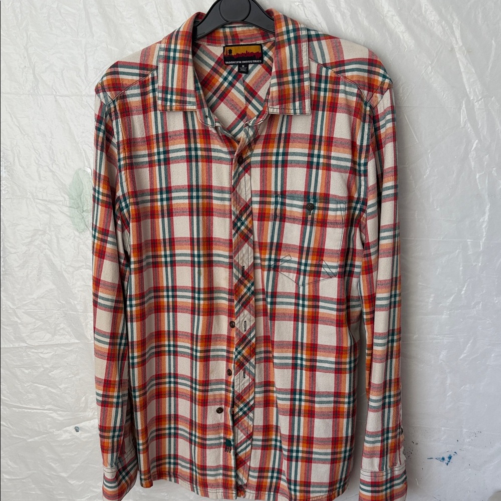 Brooklyn Industries Ladies M Multicolor Plaid Button Down Shirt